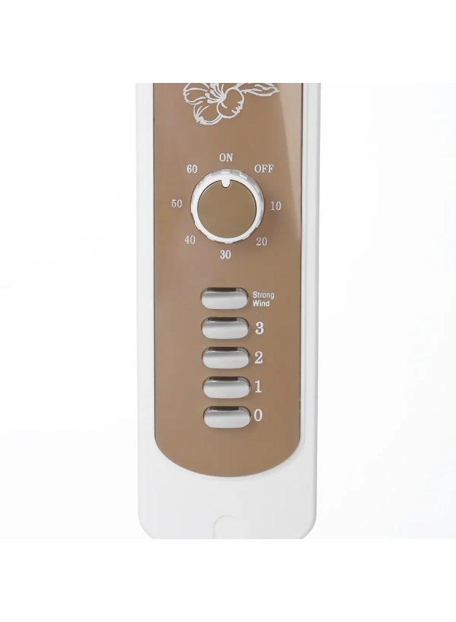 اي تي اي مروحة عطا عمودية (استاند)، 18 بوصة، 5 ريش، 4 سرعات، قاعدة ثقيلة، لون أبيض × ذهبي - موديل A-C61P5 - Image 2